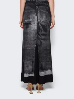 Jean Paul Gaultier Trompe L'Oeil Maxi Skirt Black And Grey
