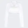alexanderwang.t Tucked Shirt Bolero And Elastic Combo Top White