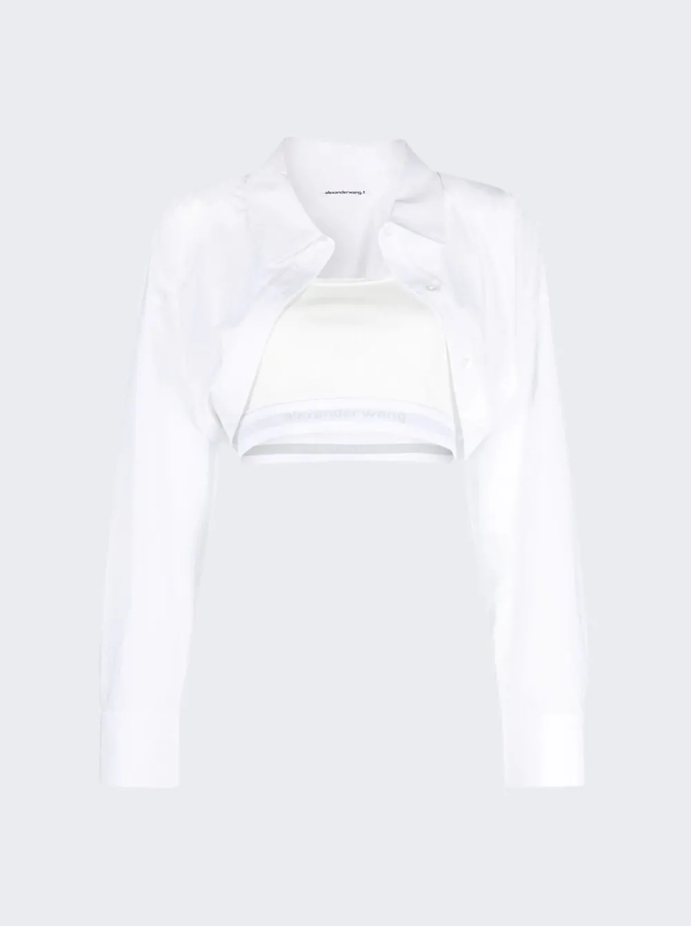 alexanderwang.t Tucked Shirt Bolero And Elastic Combo Top White