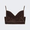 Loewe Velvet Denim Strappy Top Coffee Bean