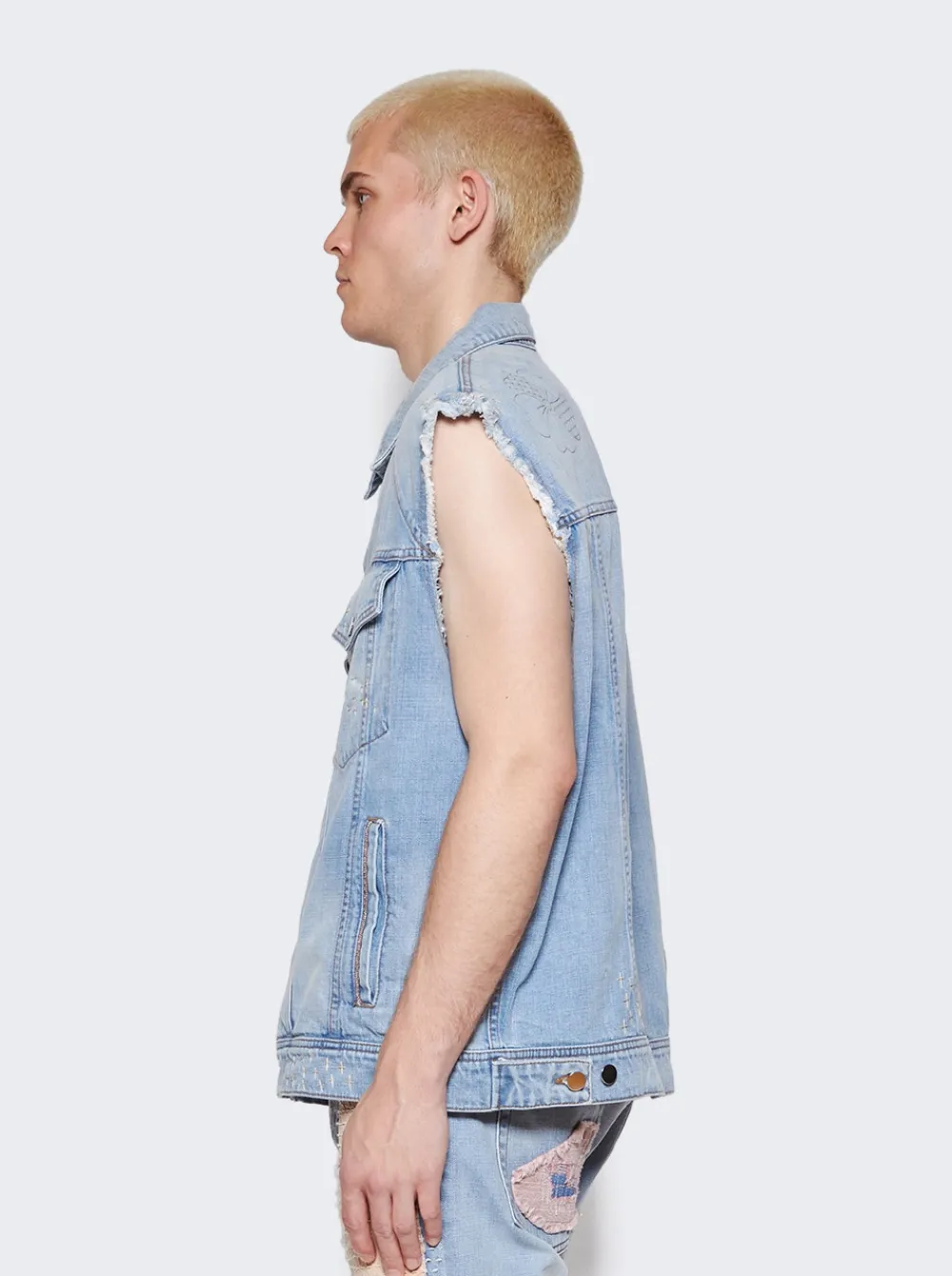 Paris Laundry Vintage Denim Vest Light Indigo