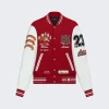 Amiri Vintage Patch Varsity Bomber Jacket Red