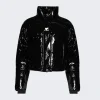 Courru00e8ges Vinyl Puffer Jacket Black