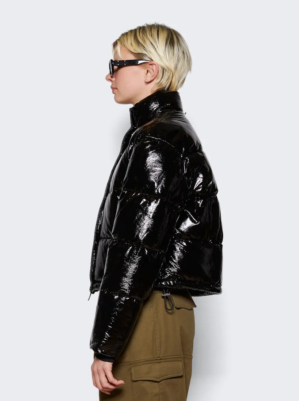 Courru00e8ges Vinyl Puffer Jacket Black