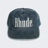 Rhude Washed Denim Logo Hat Indigo