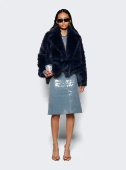 16Arlington Wile Midi Skirt Dolphin Blue