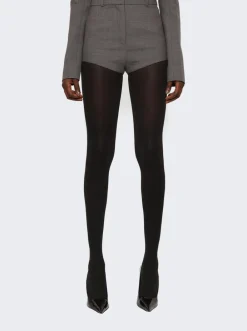 FERRAGAMO Wool Double Natte Crepe Hot Shorts Grey