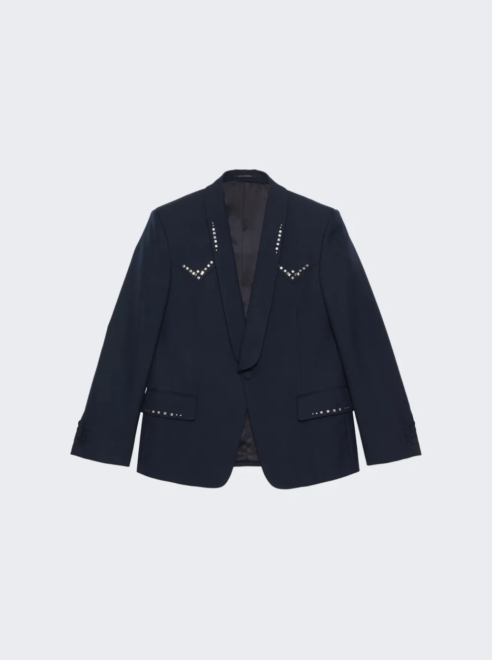Gucci Wool Twill Jacket With Crystal Embroidery Ink