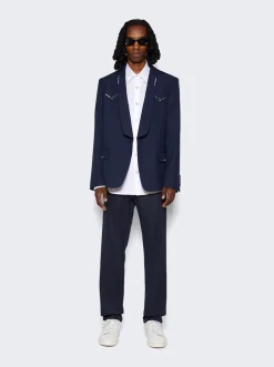 Gucci Wool Twill Jacket With Crystal Embroidery Ink