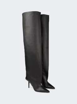 Jimmy Choo X Jean Paul Gaultier Cuff Boots Denim And Black