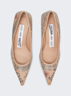 Jimmy Choo X Jean Paul Gaultier Pump Tattoo Print