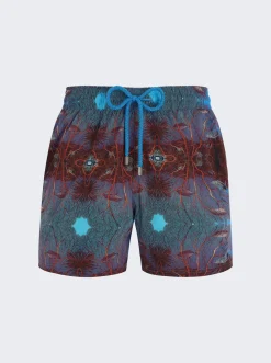 Vilebrequin X One Ocean Moonrise Swim Shorts Red Gorgonians