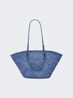 Loewe X Paula'S Ibiza Anagram Basket Bag Denim Blue