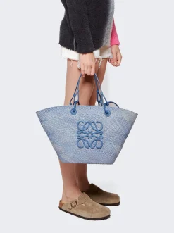 Loewe X Paula'S Ibiza Anagram Basket Bag Denim Blue