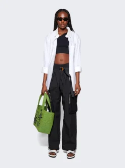 Loewe X Paula'S Ibiza Medium Leaf Logo Tote Bag Green