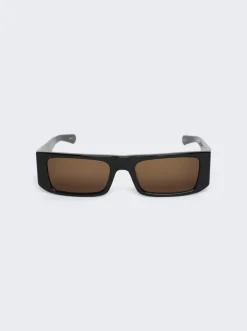 FLATLIST X Sp5Der Slug Sunglasses Solid Black With Brown Lens