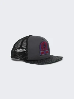 Rhude Zebra Trucker Hat Charcoal Black